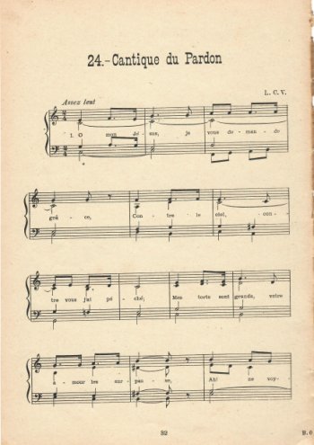 Cantique du pardon Partition gratuite